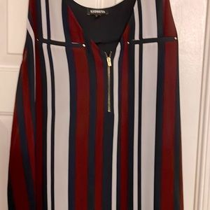 Nice blouse burgundy, gray and blue